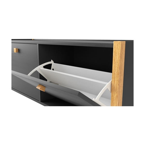 Tamnosiva klupa / polica za cipele Woodman Bode-image-3