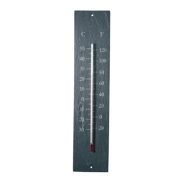 Vanjski zidni termometar od škriljevca Esschert Design Plain, 45 x 10 cm