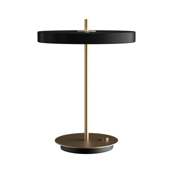Crna LED stolna lampa s mogućnosti zatamnjivanja s metalnim sjenilom (visina 41,5 cm) Asteria Table – UMAGE