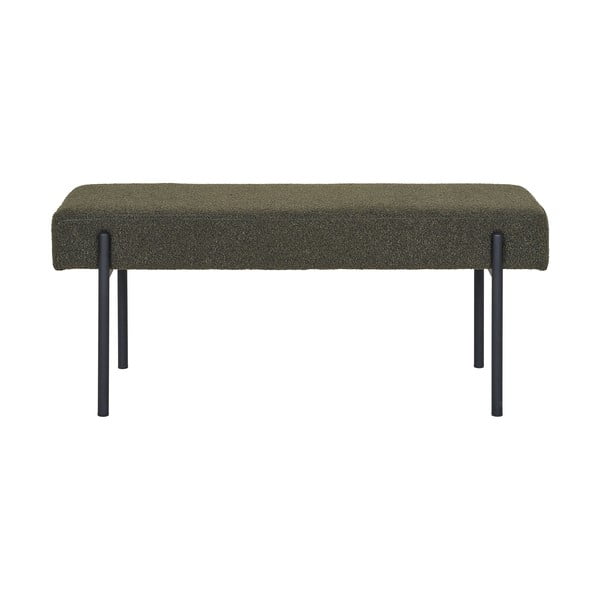 Tamno zelena klupa od bouclé tkanine Swindon – House Nordic