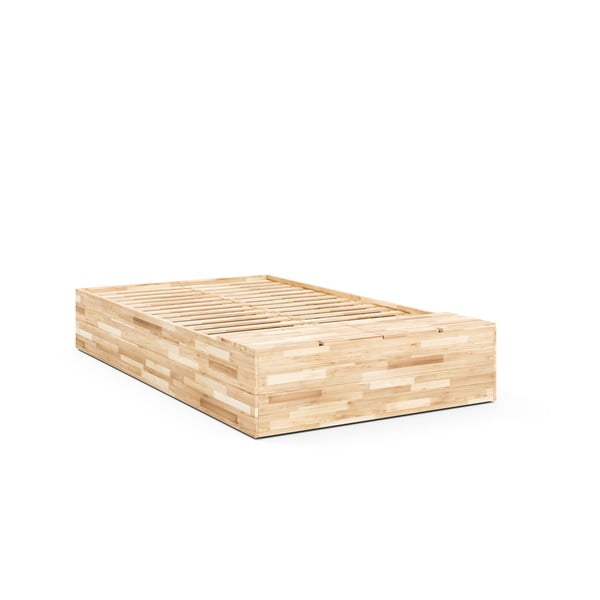 Bračni krevet od masivnog bora s prostorom za odlaganje s podnicom 160x200 cm u prirodnoj boji Basement Bed – Karup Design