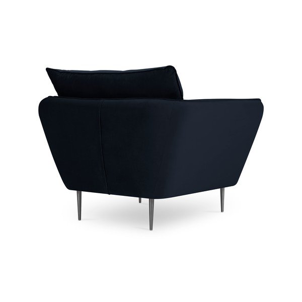 Tamnoplava baršunasta fotelja Mazzini Sofas Bagrem-image-4