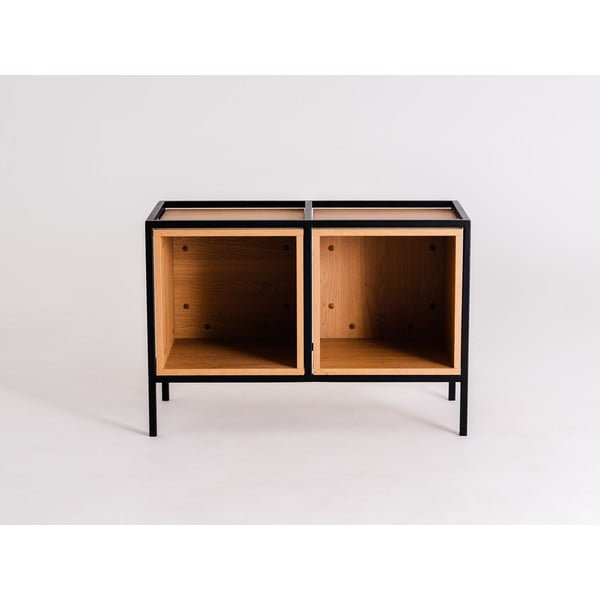 Crna komoda u dekoru hrasta 88x60 cm Skap - CustomForm-image-4