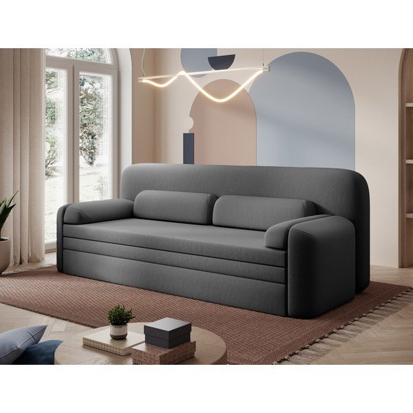 Smeđe-siva baršunasti sklopiva/s prostorom za odlaganje sofa 236 cm Elioss – ELTAP-image-3