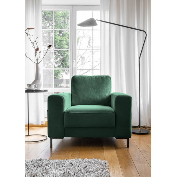 Tamno zelena fotelja od samta Lofty Lilly – Miuform-image-1