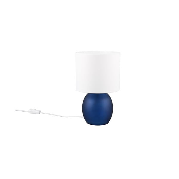 Bijela/plava stolna lampa s tekstilnim sjenilom (visina 29 cm) Vela – Trio