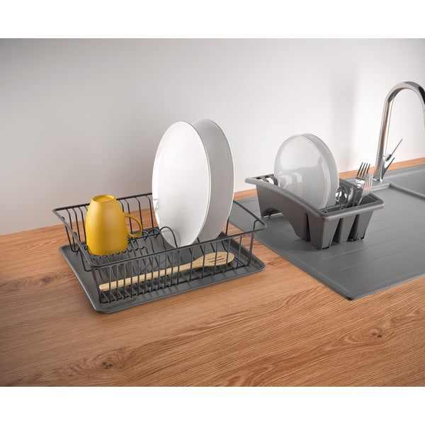 Antracit sivi ocjeđivač od nehrđajućeg čelika Metaltex Aquatexplus Lava-image-4