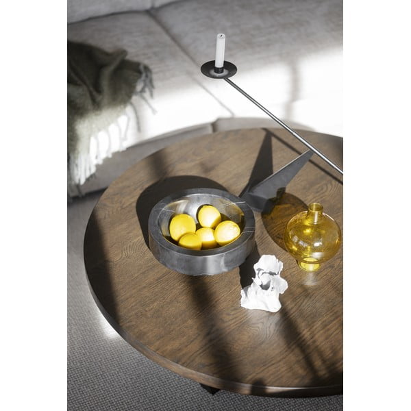 Tamno smeđi okrugao stolić za kavu u dekoru hrasta ø 110 cm Boxford – Rowico-image-4