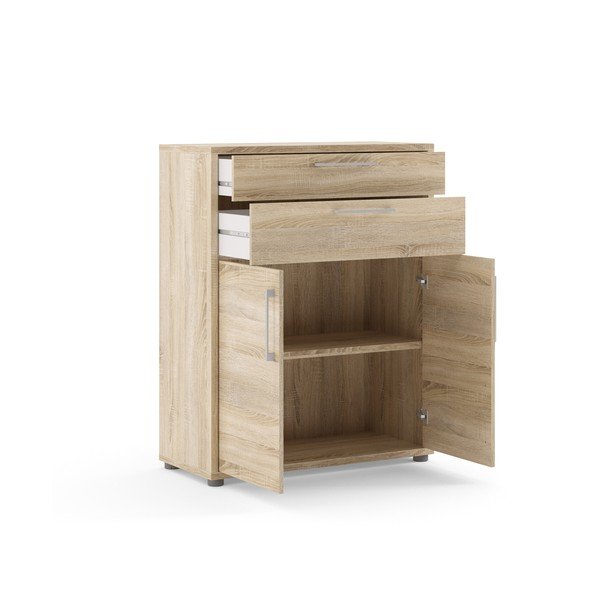 Modularna biblioteka u dekoru hrasta u prirodnoj boji 89x113 cm Prima – Tvilum-image-1