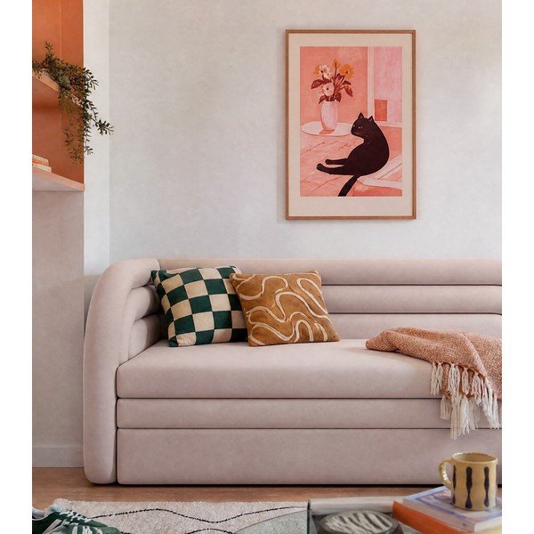 Bež baršunasti sklopiva/s prostorom za odlaganje sofa s lijevim kutom 223 cm Fabillo – ELTAP-image-3