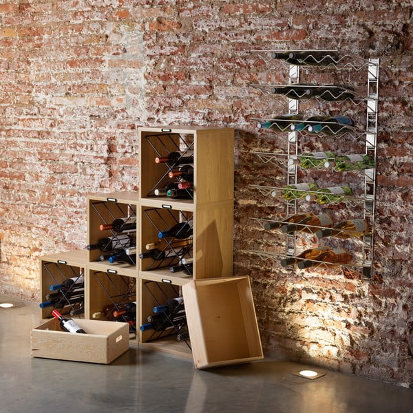 Držač za boce vina u dekoru jasena u prirodnoj boji broj boca 12 kom 36,5x36x29 cm Macon – Compactor-image-1