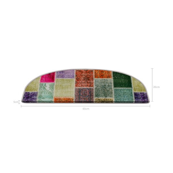 Set tepiha za stepenice 16 kom 20x65 cm Patchwork – Vitaus-image-2