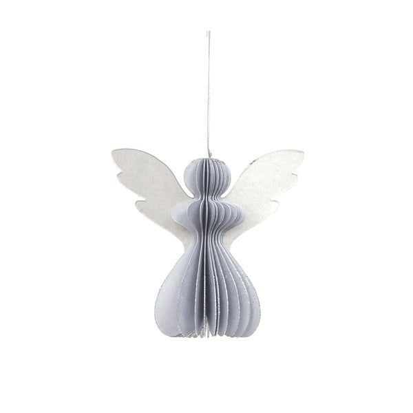 Papirnata božićna dekoracija u obliku anđela u srebrnoj boji Only Natural, 12,5 x 7,5 cm