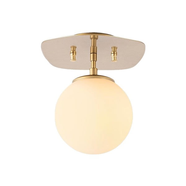 Stropna svjetiljka u zlatnoj boji sa staklenim sjenilom 20x25 cm Well – Opviq lights