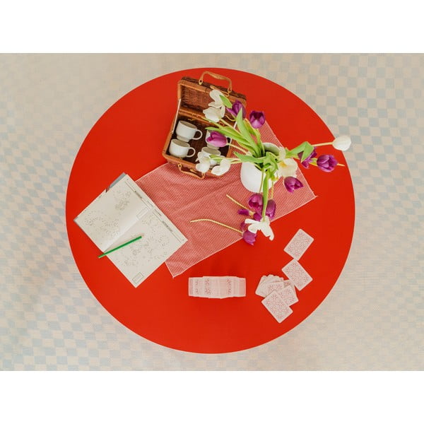 Crveni okrugao stolić za kavu ø 100 cm Pausa – Really Nice Things-image-3