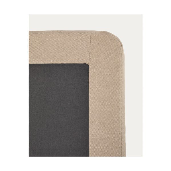 Smeđe-sivi tapecirani krevet bez uzglavlja 90x200 cm Jaira – Kave Home-image-4