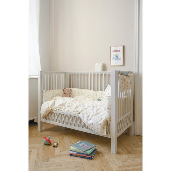 Svijetlo žuta dječja posteljina za dječji krevetić od organskog pamuka 100x140 cm Vintage Toys – Cam Cam Copenhagen-image-3