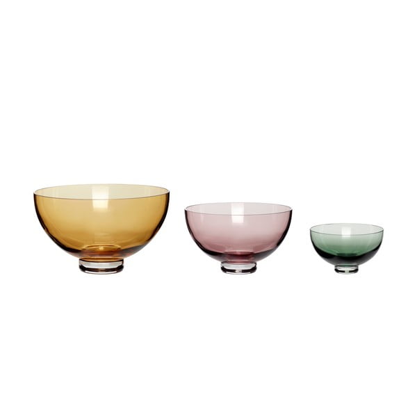 Staklen set za serviranje 3 kom Radiant – Hübsch