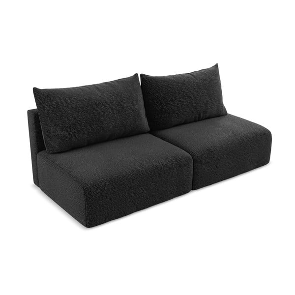 Crna sklopiva/s prostorom za odlaganje sofa 216 cm Kalena – Makamii-image-2