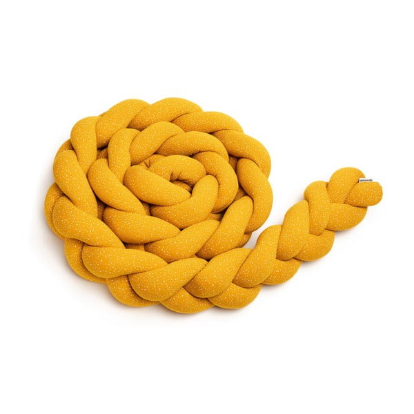 Senf žuta pamučna pletena ogradica T-TOMI, dužine 180 cm