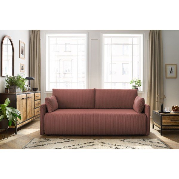 Ružičasta sklopiva sofa od samta 211 cm Marcel – Bobochic Paris-image-1