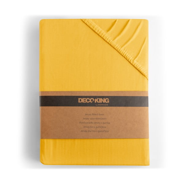 Žuta  plahta s gumom od jeseya 220x200 cm Amber – Restilo-image-4