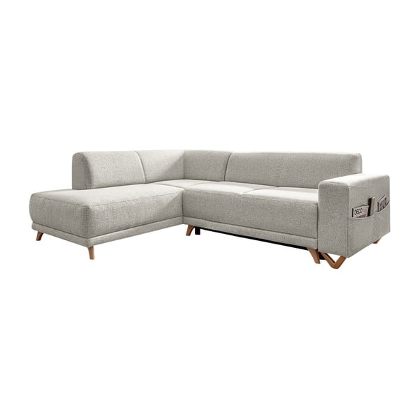 Bež sklopiva/s prostorom za odlaganje kutna garnitura (s lijevim kutom/u obliku slova L) Classy Sophie – Miuform