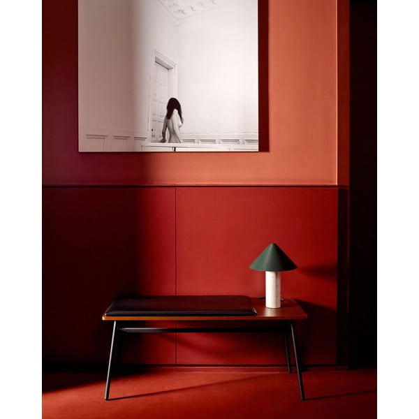 Crna/smeđa klupa od imitacije kože Carabel – Kave Home-image-1