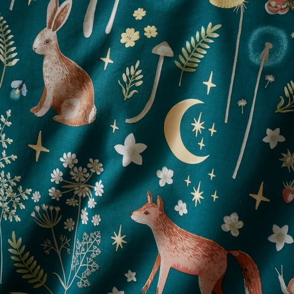 Tamno zelena posteljina za krevet za jednu osobu 135x200 cm Enchanted Twilight – Catherine Lansfield-image-4