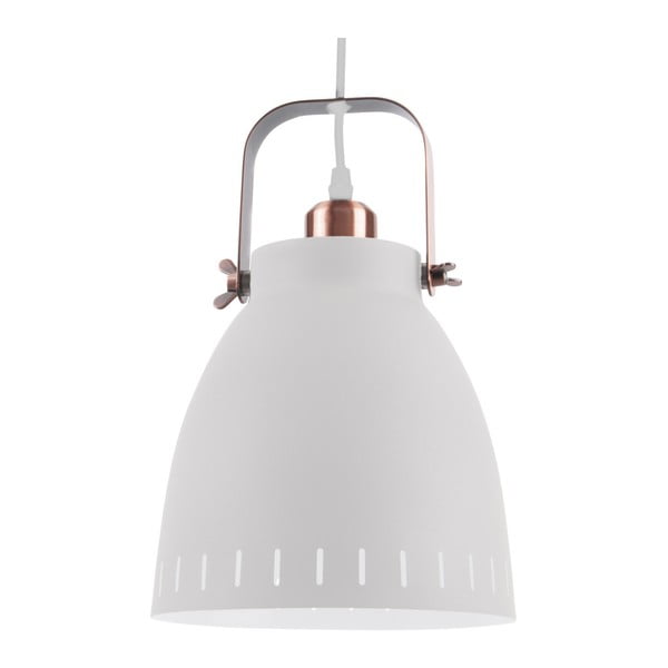 Bijela viseća lampa s detaljima u boji bakra Leitmotiv druženje, ⌀ 26,5 cm
