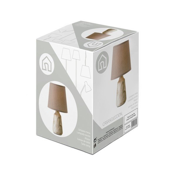 Bež stolna lampa keramička s tekstilnim sjenilom (visina 28 cm) – Casa Selección-image-4