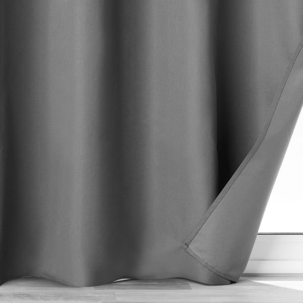 Antracitno siva zatamnjujuća zavjesa od mikrovlakana 140x260 cm Obscure – douceur d'intérieur-image-2