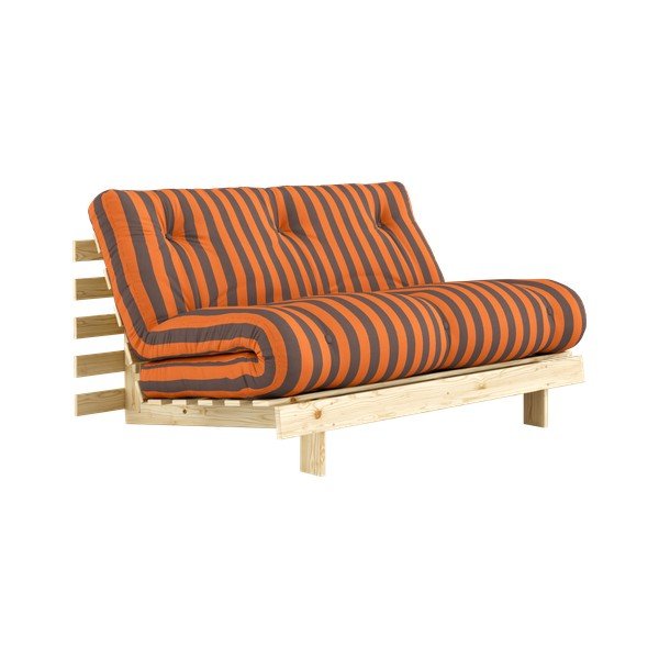 Narančasta/smeđa sklopiva sofa 140 cm Roots – Karup