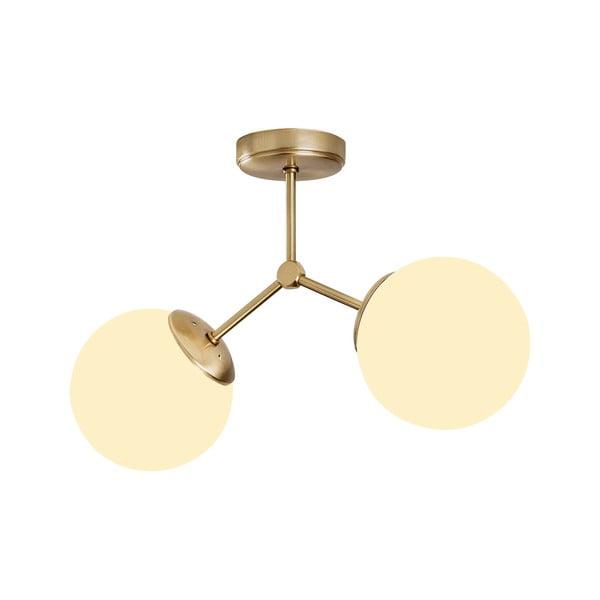 Bijela/mjedena stropna svjetiljka sa staklenim sjenilom 15x44 cm Damar – Opviq lights-image-2