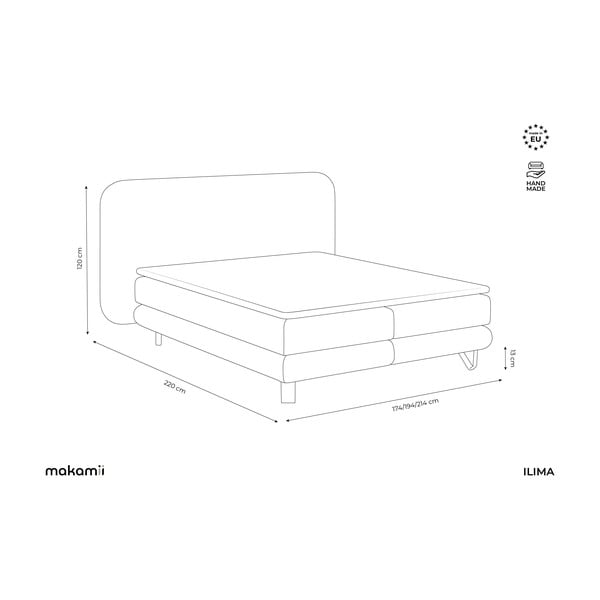 Bež boxspring krevet 160x200 cm Ilima – Makamii-image-4