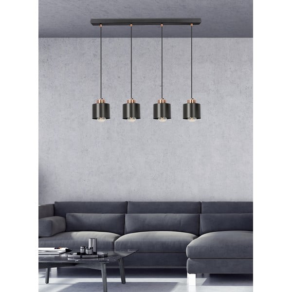 Crna metalna viseća lampa 12x75 cm Olena - Candellux Lighting-image-1