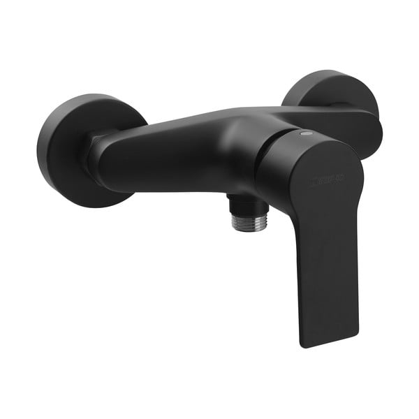 Mat crna zidna slavina za tuš (s 1 izlazom) Pax – Sapho
