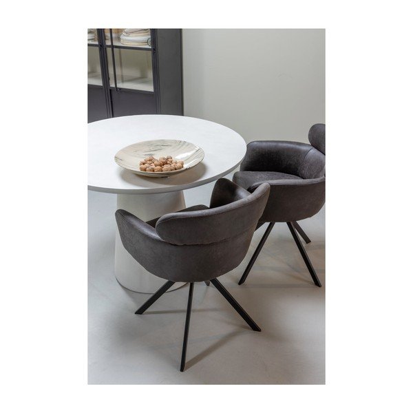 Tamno smeđa podstavljena blagovaonska stolica s naslonima za ruke Fenne – WOOOD-image-1