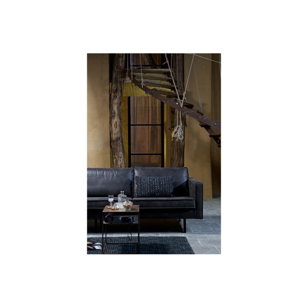 Crna sofa od imitacije kože 190 cm Rodeo – WOOOD-image-3