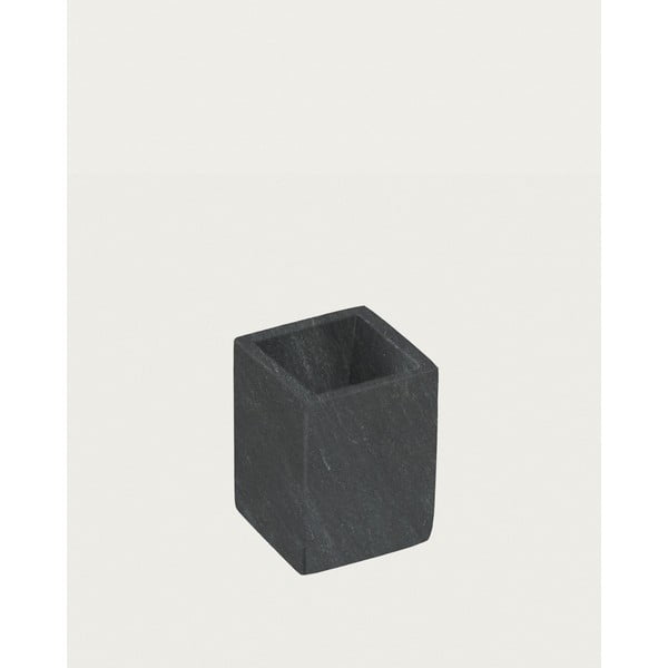 Tamno siva mramorna čaša za četkice za zube Aixa – Kave Home-image-2