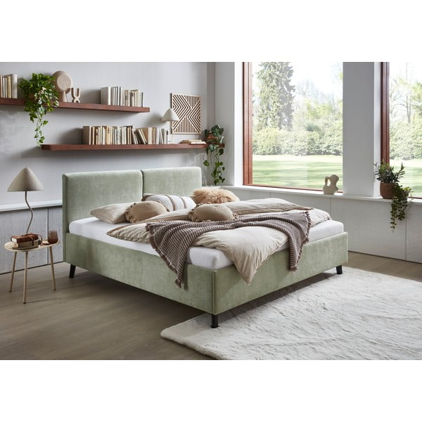 Svijetlo zeleni tapecirani bračni krevet s podnicom 160x200 cm Piano – Meise Möbel-image-1