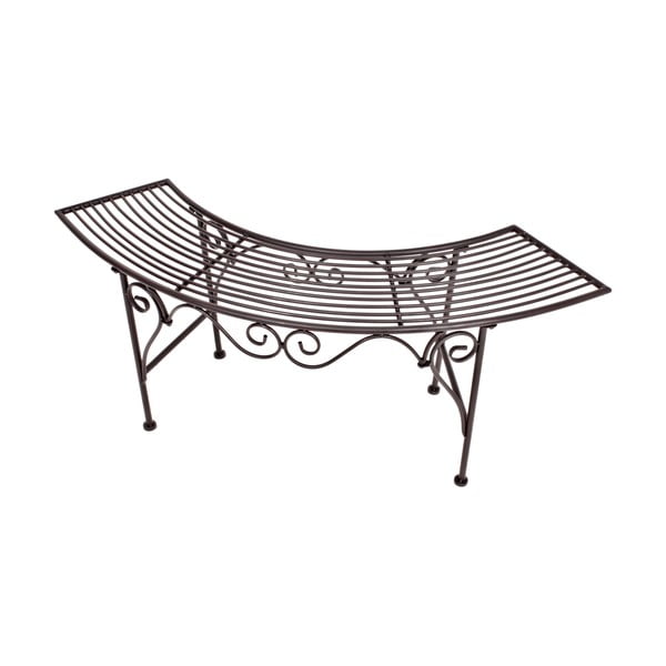 Crna/tamno smeđa metalna vrtna klupa Fuego – Garden Pleasure-image-2