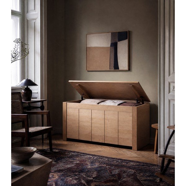 Škrinja od masivnog bora u prirodnoj boji 100x45 cm Bertram – Støraa-image-1