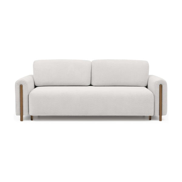 Krem sklopiva/s prostorom za odlaganje sofa od bouclé tkanine 244 cm Arcadova – ELTAP