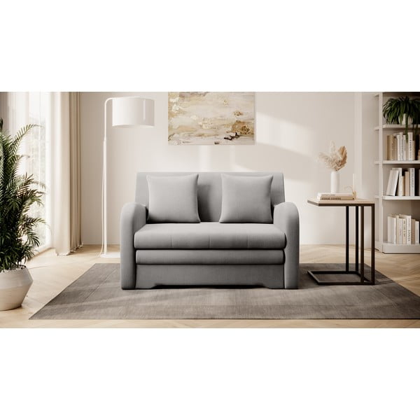 Svijetlo siva baršunasti sklopiva sofa 130 cm Ario – ELTAP-image-2