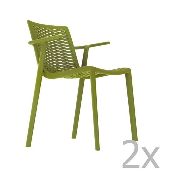 Set od 2 zelene vrtne blagovaonske stolice Resol Net-Cat