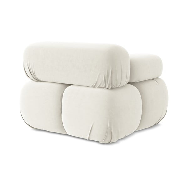 Bijela baršunasti modularna sjedeća garnitura (s lijevim kutom) Lokua – Makamii-image-4