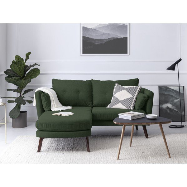 Zeleni trosjed Mazzini Sofas Elena, sa ležaljkom na lijevom uglu-image-1