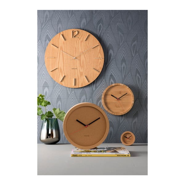 Smeđi zidni sat od bambusa Karlsson Tom, ⌀ 26 cm-image-2