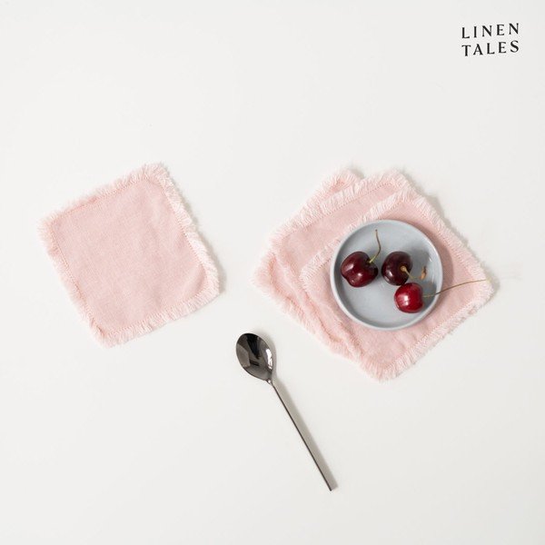 Svjetloružičasti platneni podmetači u setu od 4 kom - Linen Tales-image-2